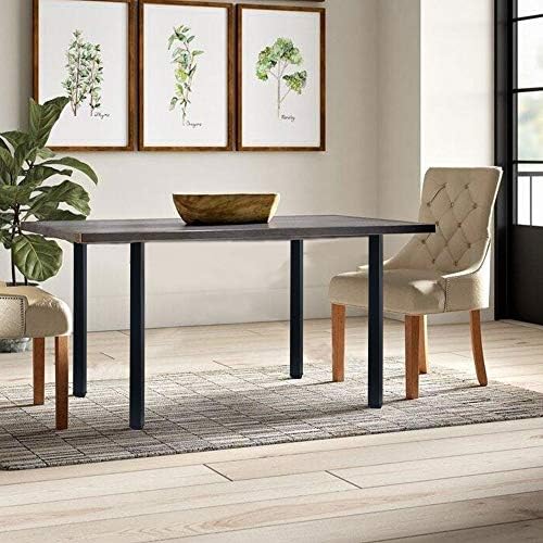 QLLY 27.5 INCH / 70CM ADJUSTABLE METAL DESK LEGS, SQUARE OFFICE TABLE FURNITURE LEG, SET OF 4 (27.5 INCH, BLACK)