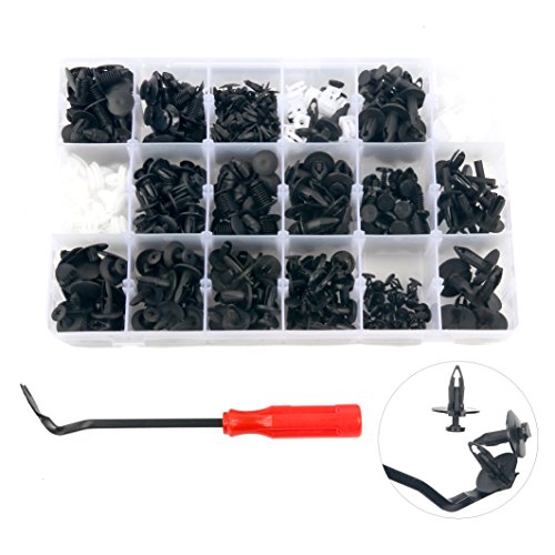 YaeTek 415 Pcs Push Retainer Kit with Fastener Remover Plier, Car Retainer Clips & Fasteners Kit Auto Push Pin Rivet Trim Clip Panel Body Interior Assortment Set Fits for GM Ford Toyota Honda Chrysler