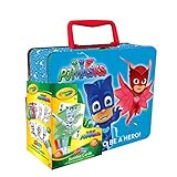 PJ Masks Color-Your-Own Jumbo Playing Cards with Carrying Tin by Crayola