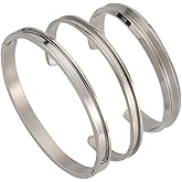 SUNNYCLUE 3Pcs Stainless Steel Bracelet Blanks Grooved Open Cuff Bangles Hinged Bracelets Blank Hair Tie Cuff Bracelet Metal Empty Bangles for Jewelry Making Supplies DIY Gemstone Inlay Crafts