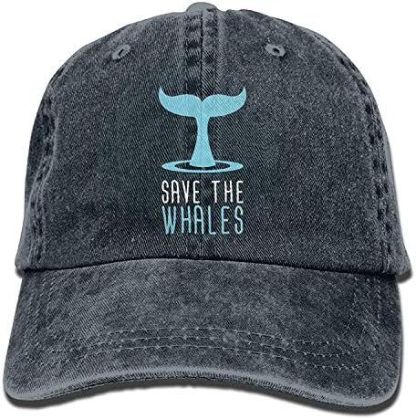 YVSXO Save The Whales Unisex Adult Vintage Washed Denim Adjustable Baseball Cap