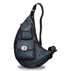 Genuine Leather Large Sling Bag for Men and Women