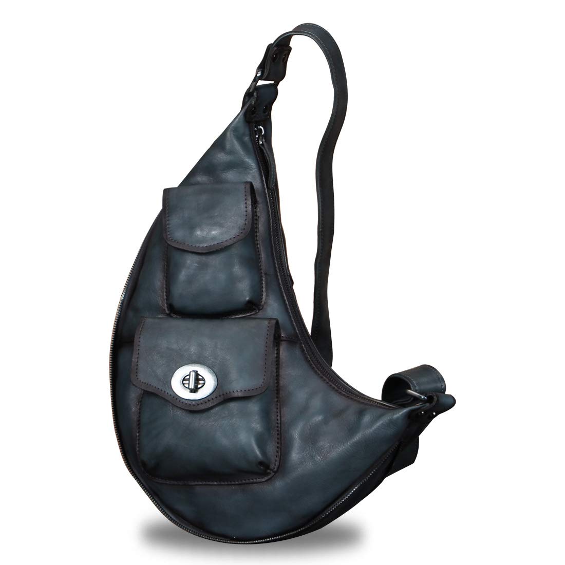 Genuine Leather Large Sling Bag for Men and Women