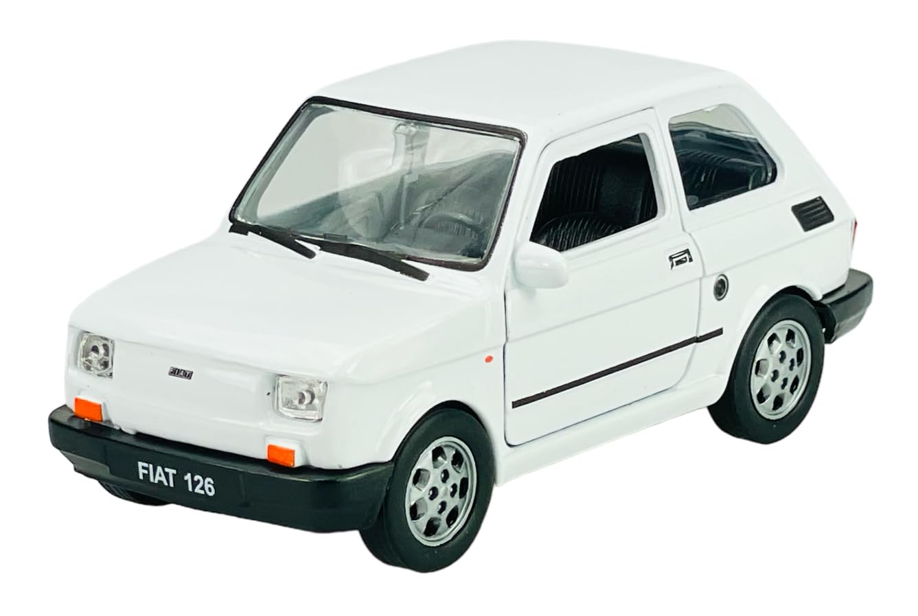 Welly Fiat 126 Weiss Baugleich Polski Fiat 126p 1972-2000 ca 1/43 1/36-1/46 Modell Auto