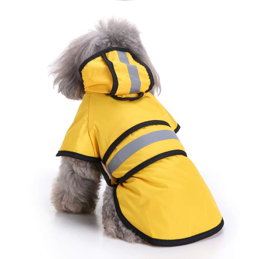 Dog Raincoat with Hood & Safe Reflective Strips,Ultra-Light Breathable 100% Waterproof Rain Jacket for Small Medium Dog