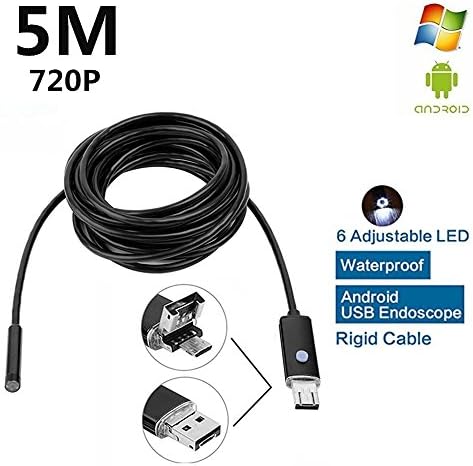 2 In 1 8mmAndroid Smartphone USB Endoscope Inspection Camera HKYUSHINE OTG Waterproof Borescope Inspection Camera with for Android system phone / tablet computer and Windows system