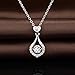 Sterling Silver Heart Necklace Pendant Twinkling CZ Diamond Fashion Pendant Heart Shaped Teardrop Necklace Chain