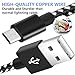 [4 Pack] Micro USB Cable Android [3FT 6FT 6FT 10FT], Premium Nylon Braided Cable, USB to Micro Lightning Cable High-Speed Syncing and Charging Cable for Samsung, Motorola, HTC and More Android Devices