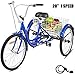 Happybuy Adult Tricycle 20in Single Size Cruise Bike Adjustable Trike Cruiser Bicycles Large Size Basket for Recreation Exercise (Blue 20 1Speed)thumb 1