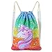 ICOSY Unicorn Mermaid Bag Sequin Drawstring Backpack Flip Sequin Bag Dance Bags Sports Outdoor Travel Backpack Bags for Girls Kids