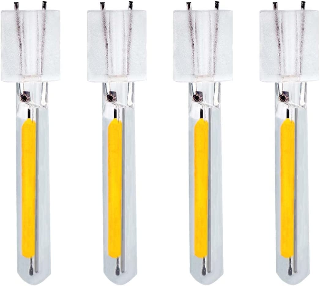 Kawaya 4 Pcs LED Edison Bulb Filament, 0.2W Bulb Replacement Spare Plug in 2700K Warm White for Solar Outdoor String Lights, S14, ST38, G40
