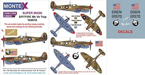 Montex Super Mask 1:48 Spitfire Mk.Vb Trop for Tamiya #2 Stencil #K48204