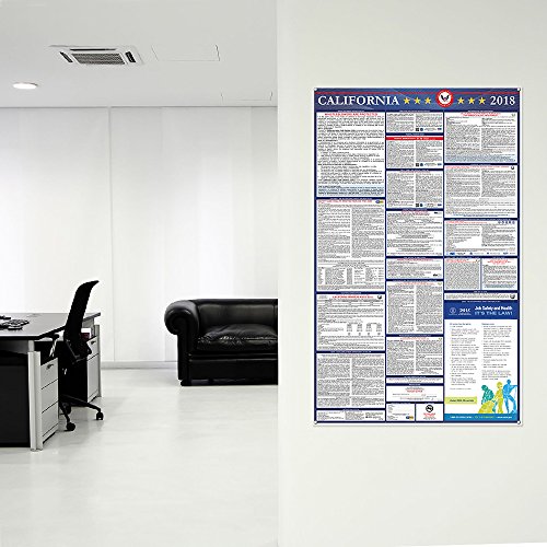 California 2018 Labor Law Posters - 2 PACK - 39" x 24" - State & Federal Compliance OSHA Approved - Laminated Double Side Employment Workers Compensation Compliant - CA Employee Minimum Wage - English