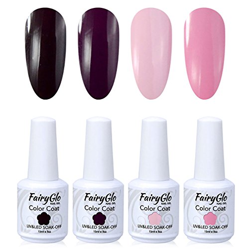 FairyGlo 4 Color Well-Picked Gelpolish Nail Polish UV LED Soak Off Gel Manicure Beauty Varnish Fashion Nail Art Kit Gift Set Base Top 15ml 100 FairyGlo 4 Color Well-Picked Gelpolish Nail Polish UV LED Soak Off Gel Manicure Beauty Varnish Fashion Nail Art Kit Gift Set Base Top 15ml 100