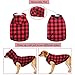ASENKU Dog Winter Coat Fleece Thicken Dog Hoodie British Plaid Pet Jacket Warm Outfit with Removable Hat Windproof Vest for Small Medium Large Dogs, Red, Medium