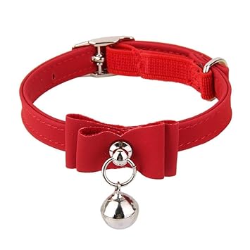 Electomania Adjustable Pet Safety Kitten Cat Collar Bell Buckle Neck Strap (Red)
