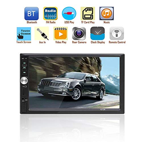 VOVI Bluetooth Car Radio Multimedia Car Stereo with Wireless Remote Control HD 7 inch Car MP4 Card Machine Car MP5 Player Support Bluetooth Call Reversal Priority for Car