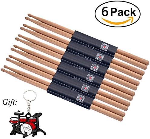 Durable Drum Sticks 5A Wood Tip Drumstick 6 Pairs (oak 6 Pairs)