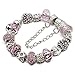 RUBYCA Silver Tone European Charm Bracelet 7.9