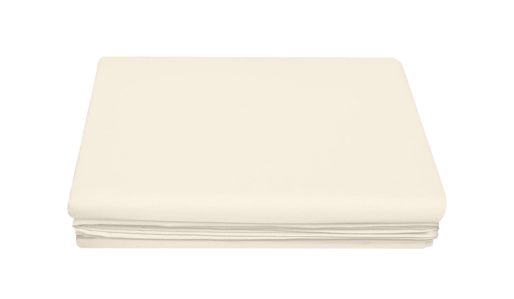 Comfy Nights PolyCotton Plain Dyed Flat Sheet Or Pillow Pair, King - Cream