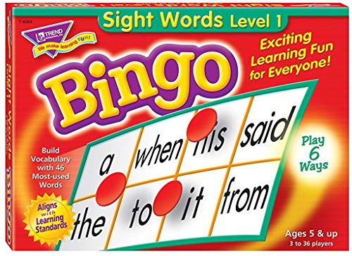 TREND ENTERPRISES: Sight Words Level 1 Bingo Game, Exciting Way for Everyone to Learn, Play 6 Different Ways, Great for…