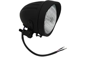 WIND MOZURA Retro 4.5" Motorcycle Headlights w/Visor Clear Lens 4 1/2 inch Black Vintage Head Light Lamp for Harley Sportster Dyna Softail Bobber Chopper Honda Yamaha Suzuki Kawasaki Custom