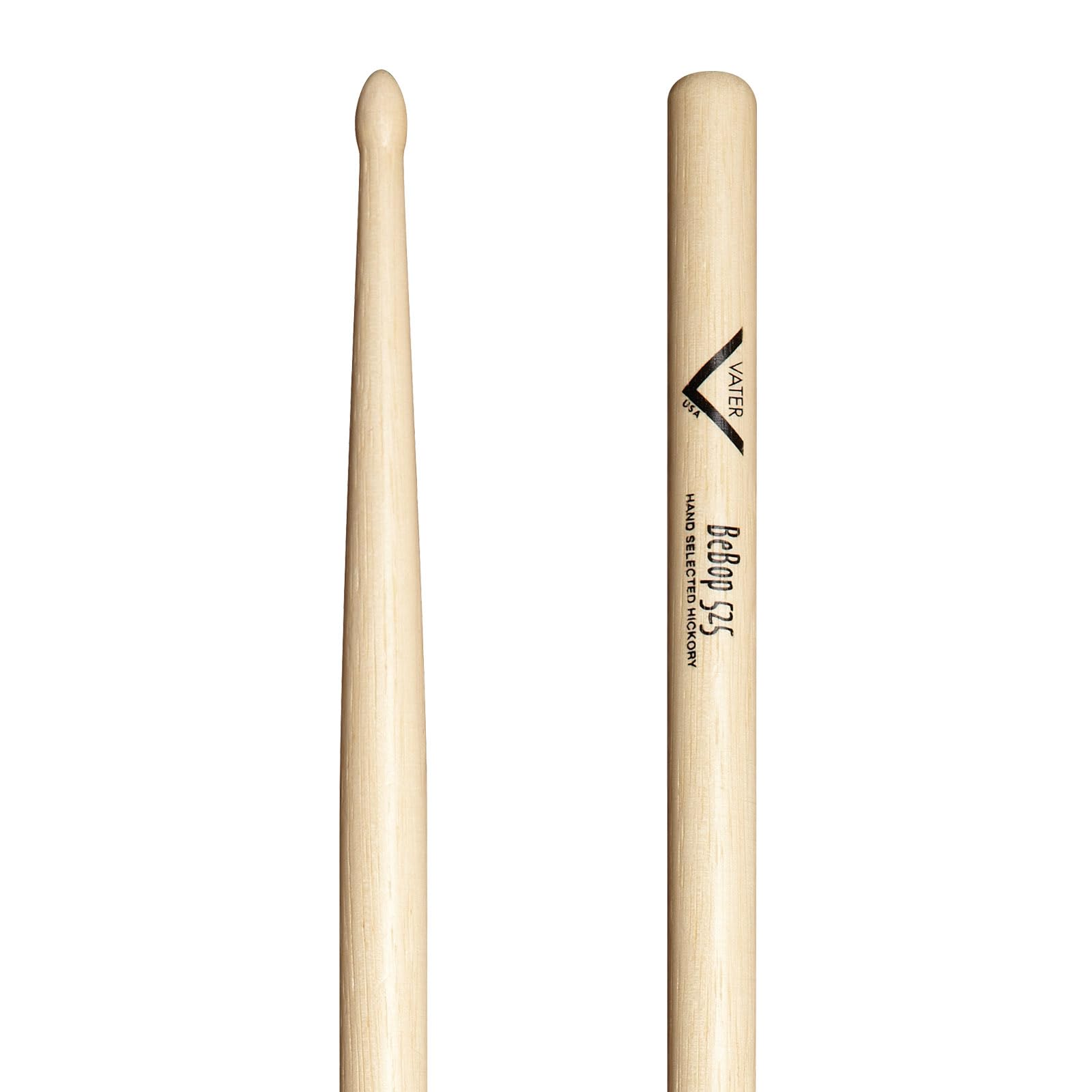 Vater Drumsticks VHBB525-525 BeBop Series - Hickory - Tear Drop Wood TIp