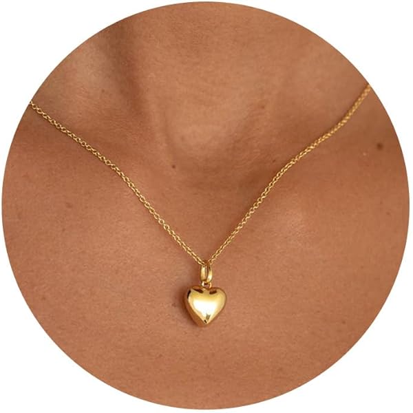 Amazon.com: JIKASI 18K Gold Plated Necklace for Women, Heart