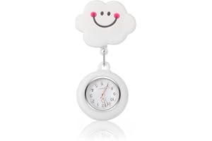 iplusmile Retractable Clip on Nurse Watch - Smile Lapel Watches for Women Girls, Aesthetic Fashion Pocket Nurse Watch with Second Hand for Daily Use