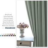 PONY DANCE Sage Green Thermal Blackout Curtains 2 Panels 46x45 Pencil Pleat view 8