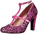 Pleaser Pink Label Women's Queen01/Hp-Hpg Dress Pump, H Pink Patent-Glitter, 12 M US