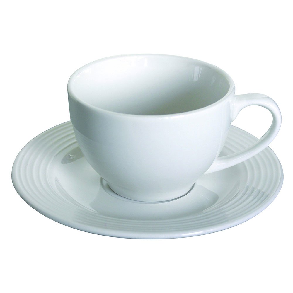 Tognana Polis Circles Set of 6 Tea Cups with Saucers, Porcelain, White, 8 x 8 x 6 cm