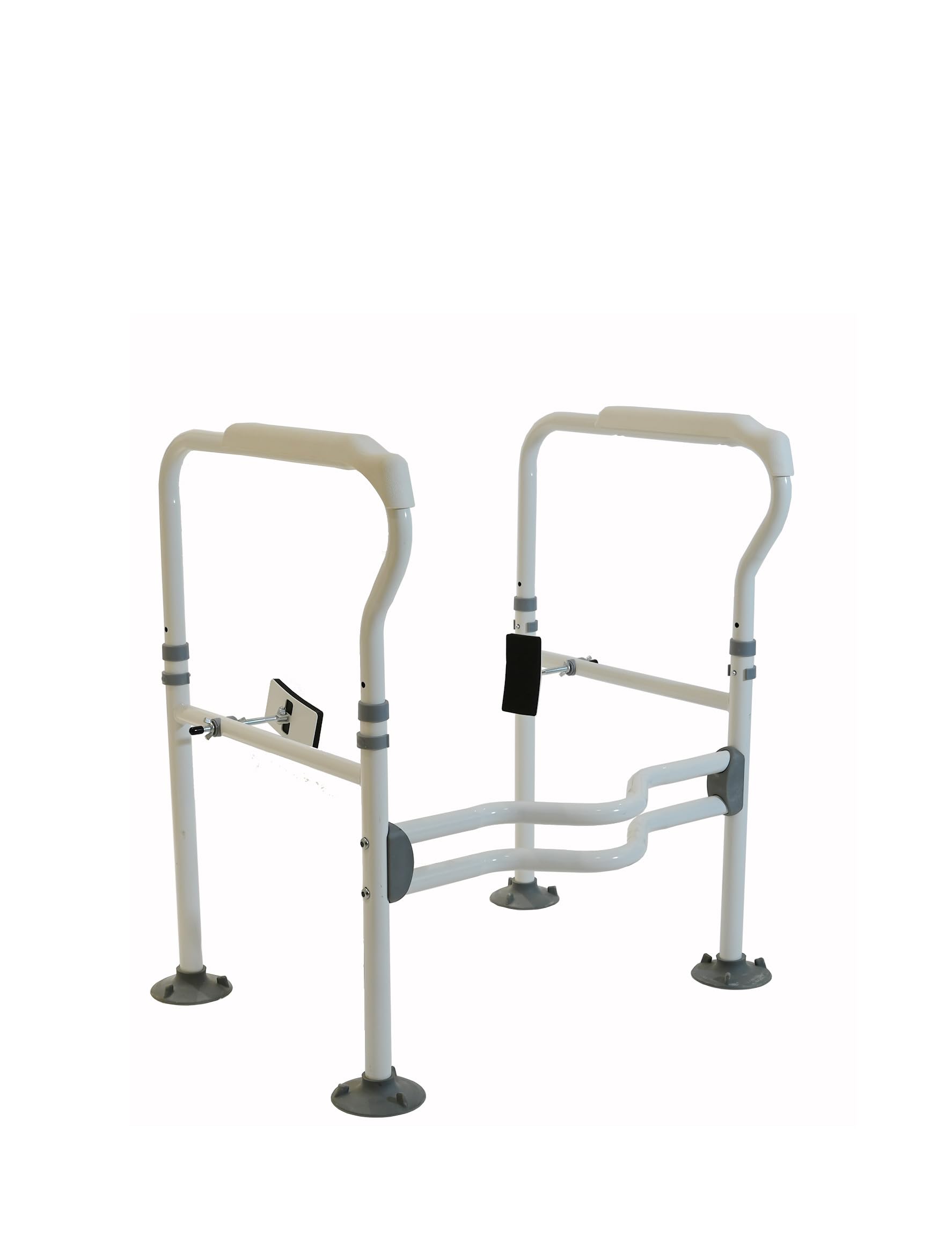 Photo 1 of ***SIMILAR ITEM***Freestanding Toilet Safety Rail - Adjustable Width and Height to fit Any Toilet, Medical Toilet Frame for Seniors and People with Disabilities, Foldable Grab Bars with Padded Handles(Color:White-S)