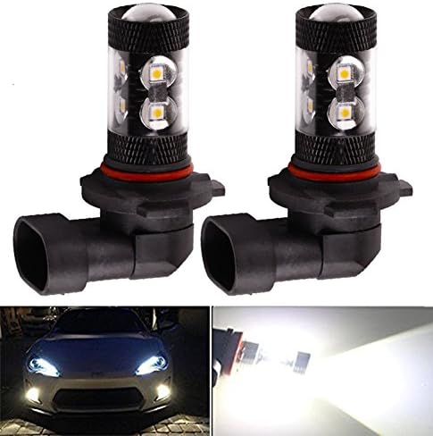 Motorus93 H10 9145 9140 Type 60W High Power SMD LED Fog/DRL Bulb Xenon White Driving LED Bulbs Daytime Running Lights (2 Packs)
