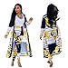 Women's Casual Floral Print Long Sleeve Top Pants 2 Pieces Jumpsuits Rompers Yellow