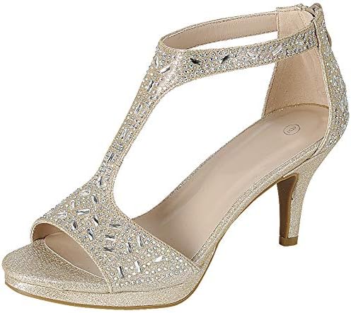 block heel sandals with allover gem embellishment