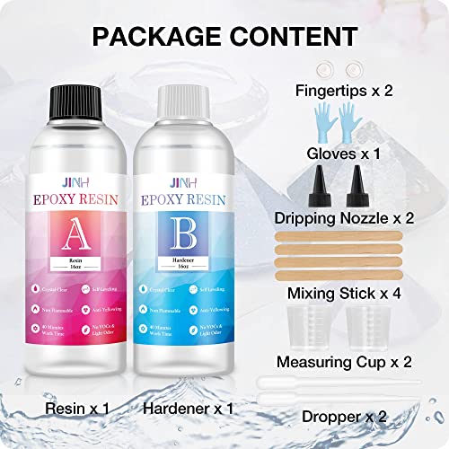 Epoxy Resin 32 oz, Crystal Clear Epoxy Resin Non Yellowing, Self