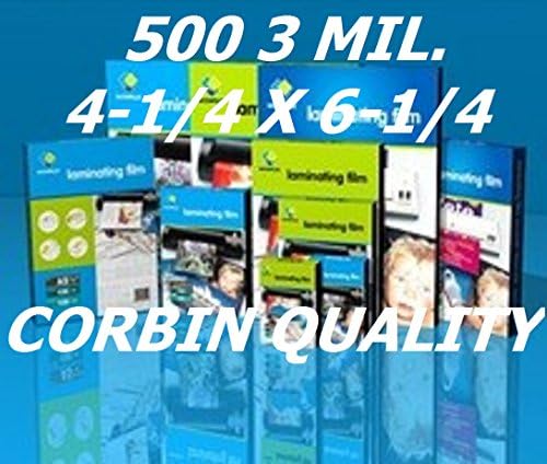 4 x 6 Qty 500 3 Mil 4-1/4 x 6-1/4 Hot Thermal Laminating Laminator Pouches Sheets & Free Carrier Sleeve's Ultra Clear See Photos for Product Quality & Clarity