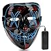 AIWOGEP Halloween Mask LED Light Up Mask for Festival Cosplay Halloween Costume Blue