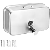 QWORK Wall Mount Stainless Steel Soap Dispenser, 1100 ml / 37 oz, Rust-Proof