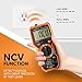 Multimeter Voltage Tester Digital Battery Circuit Automotive Temperature Frequency Continuity Capacitance Resistance True rms 6000 Counts Ohm Volt Amp AC DC NCV Measurement Live Line detector Non-Cont