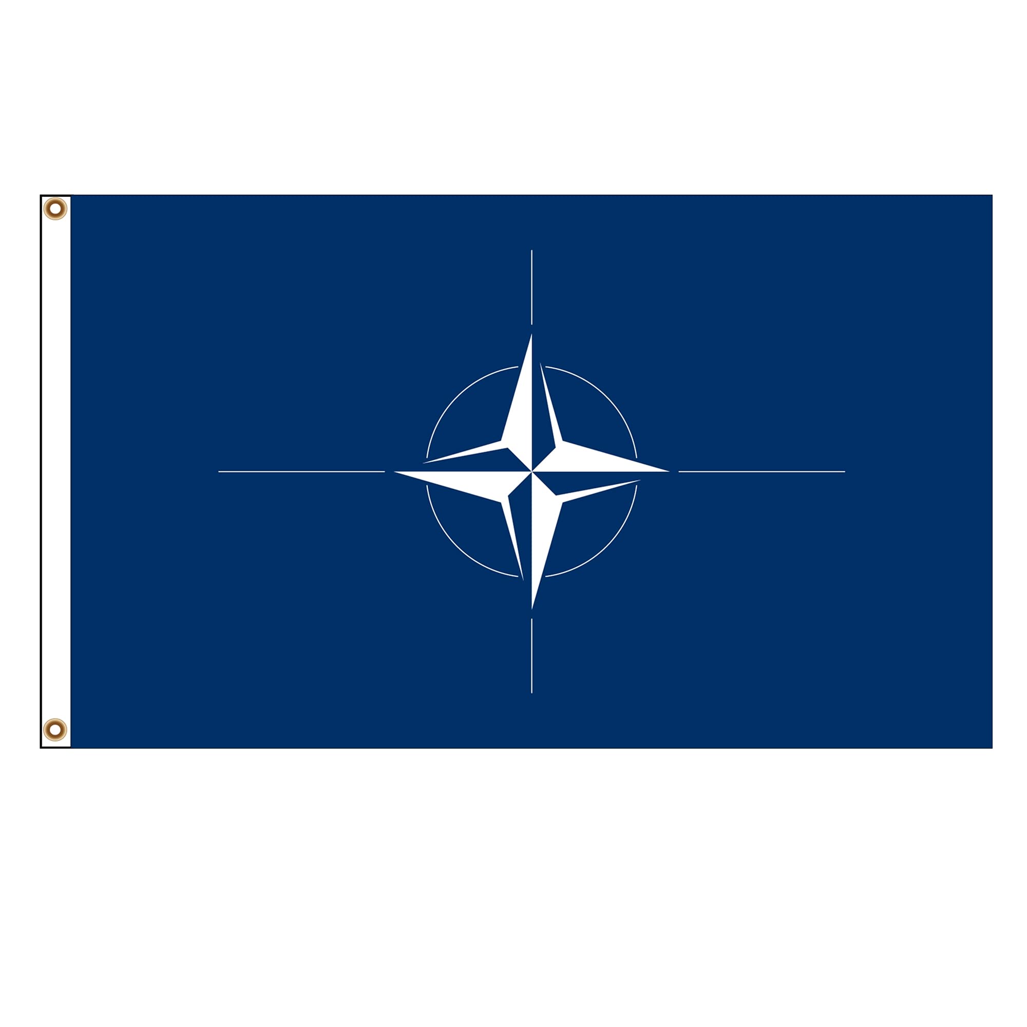 NATO Flags Banners - Durable 100% Polyester Fabric with Brass Grommets & Headband, 3x5ft Outdoor Indoor Flying Banner for Festival, Business, Party, School, Decoration and Patriotic Display