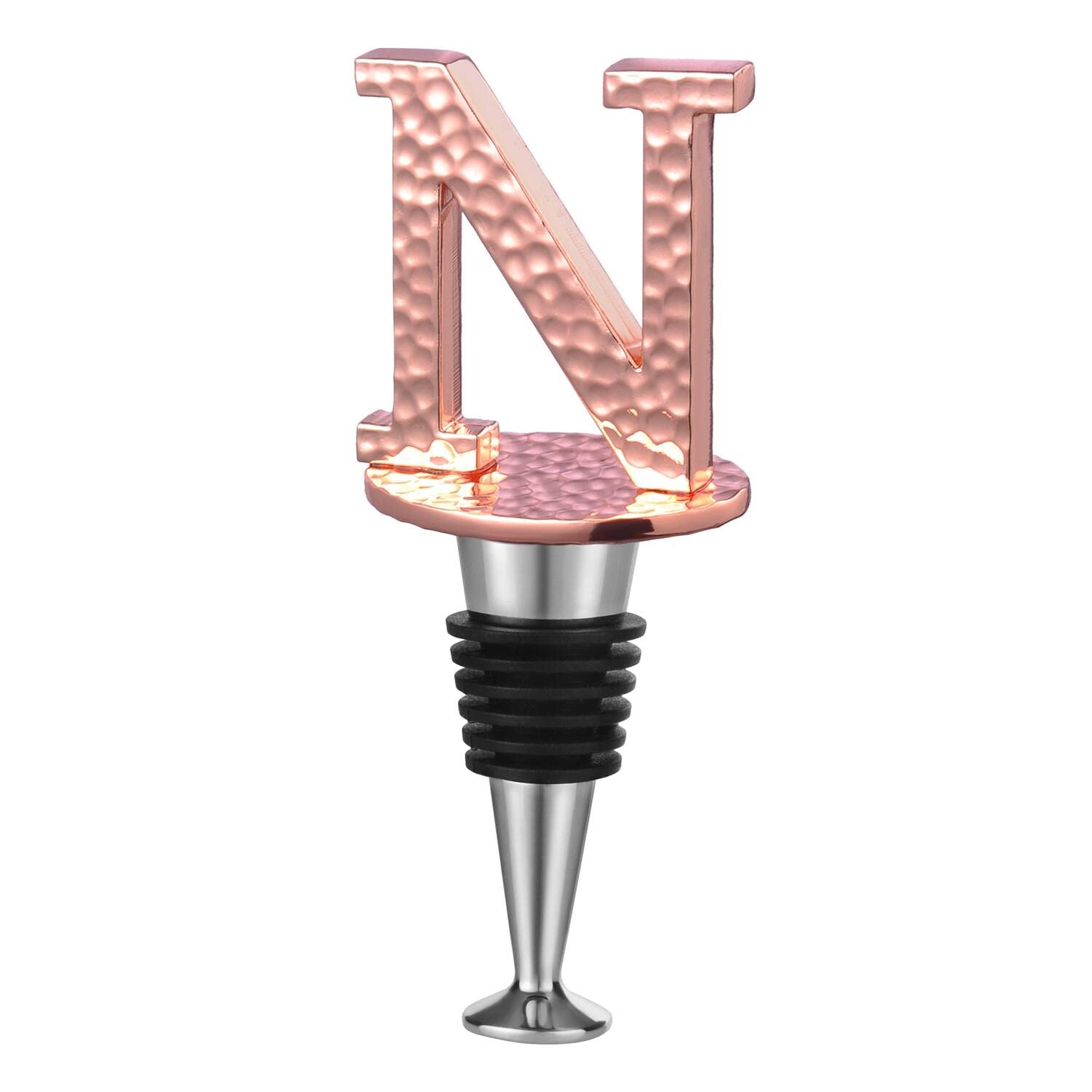 Miicol Prosecco Stopper, Champagne Gift, Initial Bottle Stopper, Wine Accessory, Reusable Bottle Saver for Prosecco, Champagne, Letter N