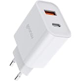Geonav Carregador Universal Ultra Rápido Duo, 1 X USB-C Power Delivery 20W, 1 X USB Quick Charge 18W, CH20PDQC, Branco