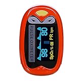 Children Pulse Oximeter Fingertip Pediatric Oxygen Saturation Monitor for Kids Babies Lithium Battery Yonker K1 - Red