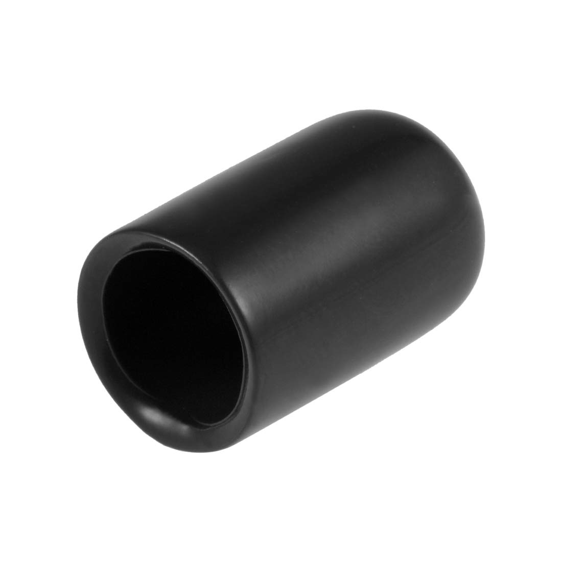 sourcing map 200pcs Rubber End Caps 10mm ID Vinyl Round End Cap Cover Screw Thread Protectors Black