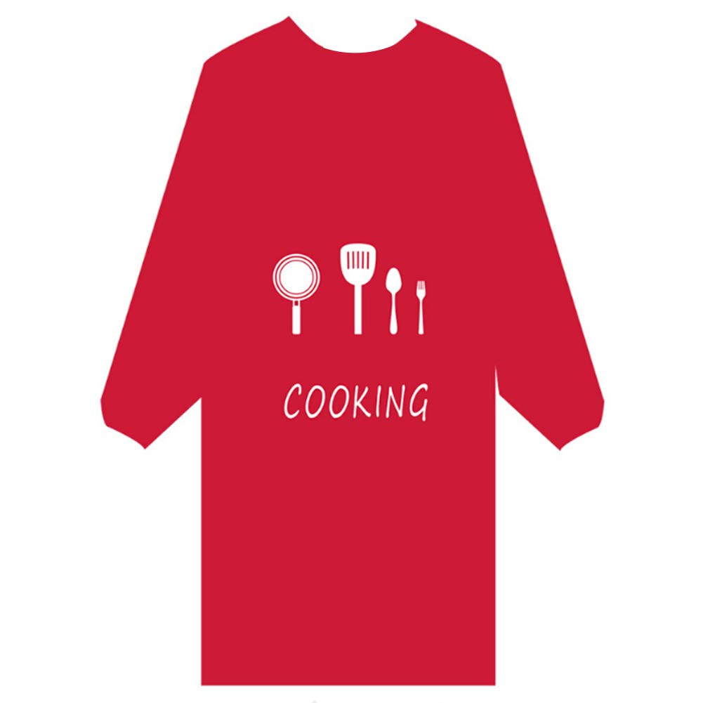 Amorar adult kitchen apron long sleeve waterproof and oil resistant overalls restaurant gown apron bib apron BBQ apron chefs cooking apron with pockets one-way packaging, Adult (Unisex)