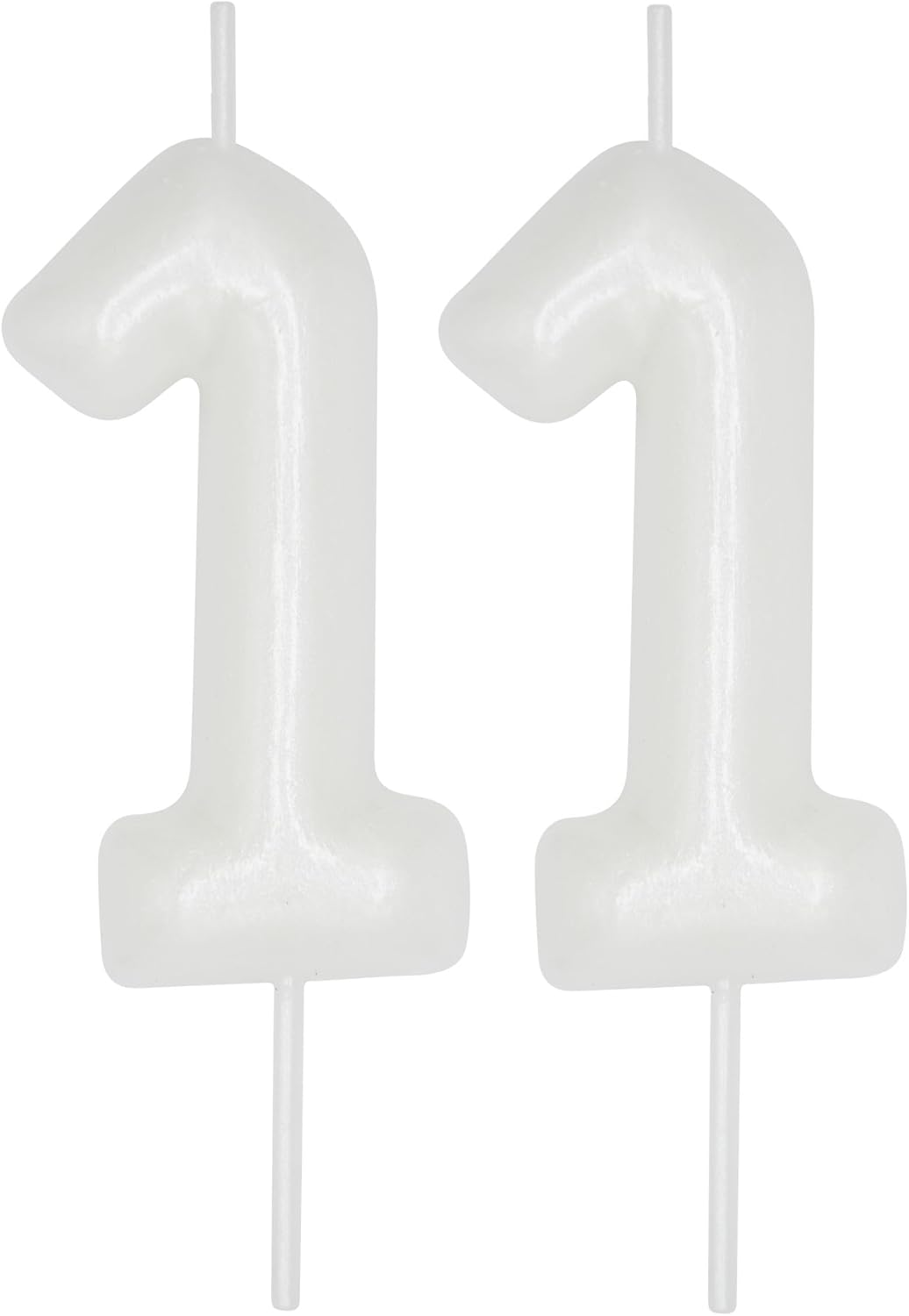Candles & Holders - DERVENTA Birthday Candles Numbers White 2.36 inch Party Cake Topper 1 Piece (Number 11 White)