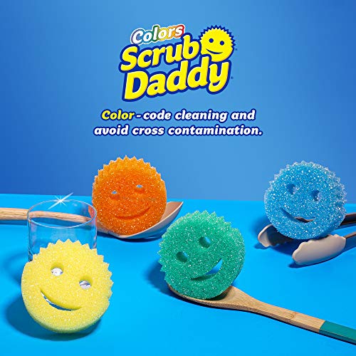 Scrub Daddy Sponge Set Colors ScratchFree Scrubbers For Dishes And Home, Odor Resistant