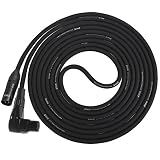 LyxPro Balanced XLR Cable Right Angle Female 6 ft Premium Series Professional Microphone Cable, Powered Speakers and Other Pro Devices Cable, Black